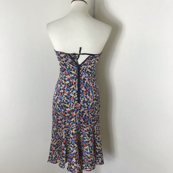 Veronica Beard Annika silk floral strapless dress - Picture 7 of 8